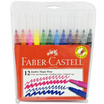 Faber Castell Jumbo Magic Pens (12 Colours)